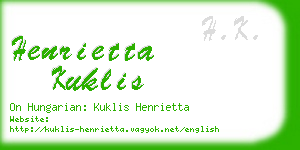 henrietta kuklis business card